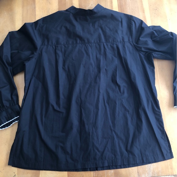 Vintage Bob Mackie Black and White Accordion Tuxedo Shirt Ruffles Pearl Pleated - Picture 7 of 11